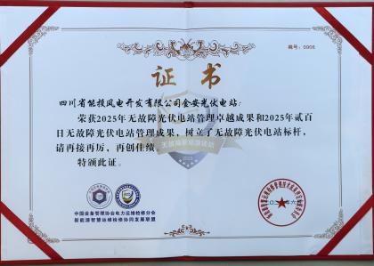 盐边公司金安光伏电站喜获2025年...